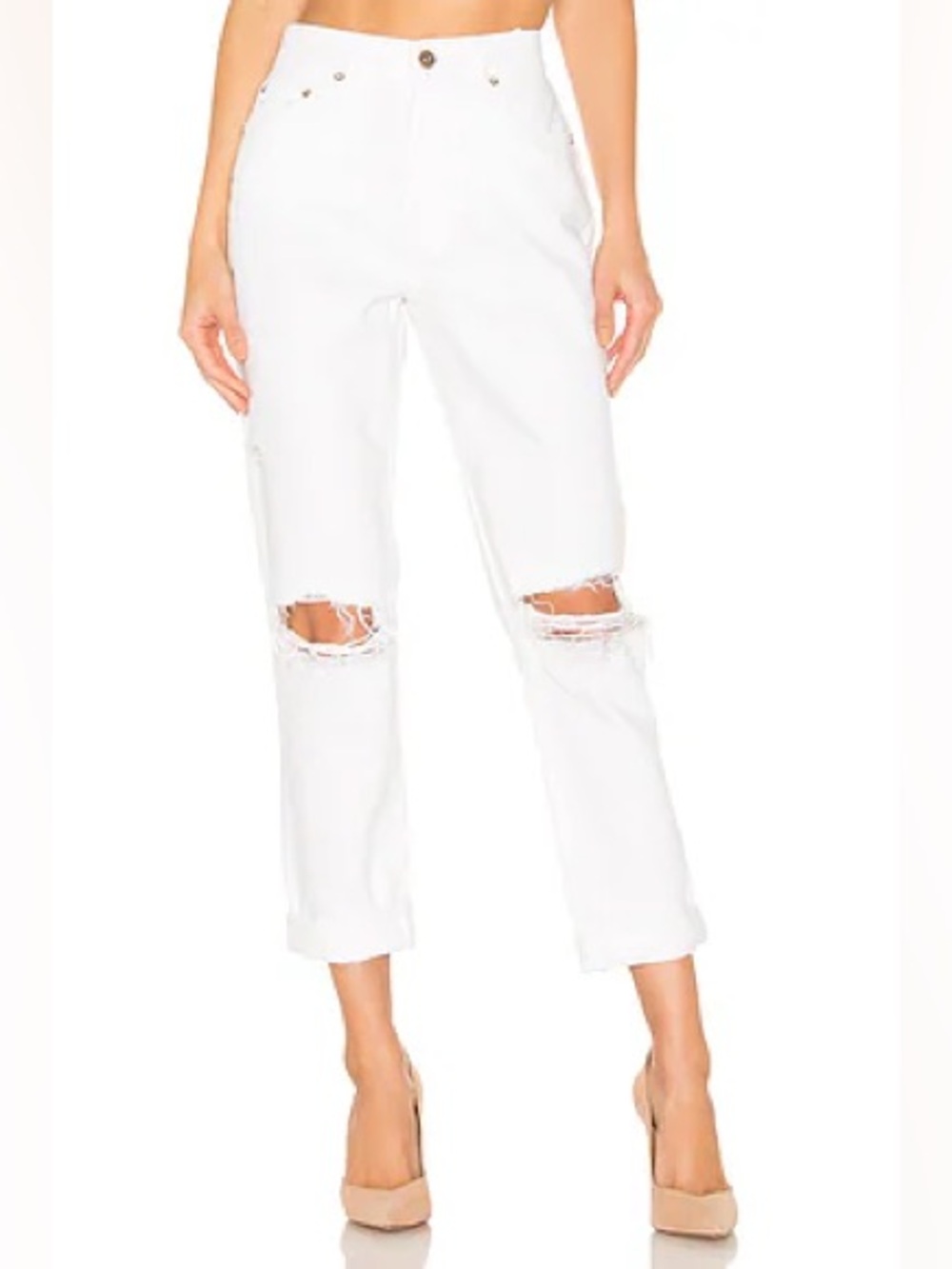 Pistola Women White Presley High Rise Vintage '90s Roller distressed Jeans Sz 30